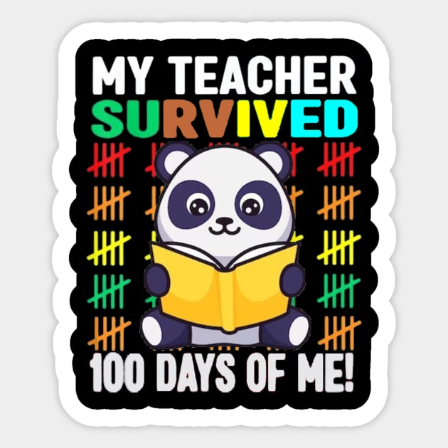 My Teacher Survived 100 Days Of Me Funny 100th Day Of School Sticker by MARBBELT